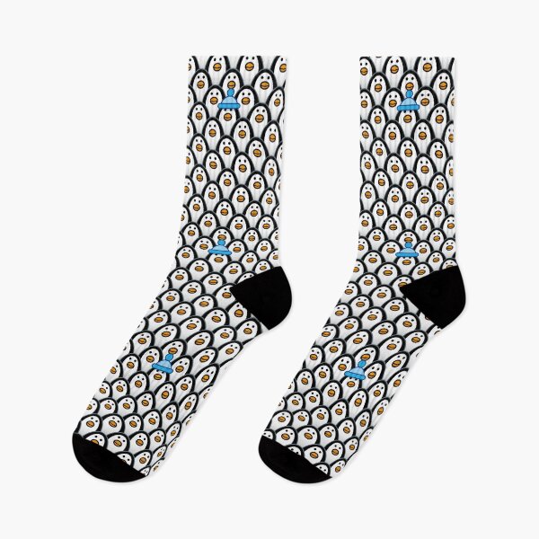 Item preview, Staring Hypnotic Penguins with Blue Bobble Hat designed and sold by CleverPencil.