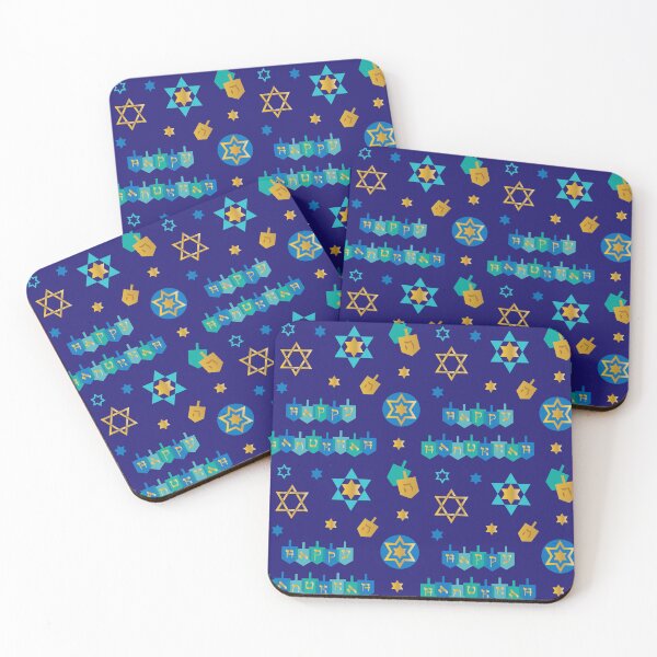 Item preview, Happy Hanukkah Star Of David All Over Print Blue Gold Chanukah designed and sold by Sunny Collections.