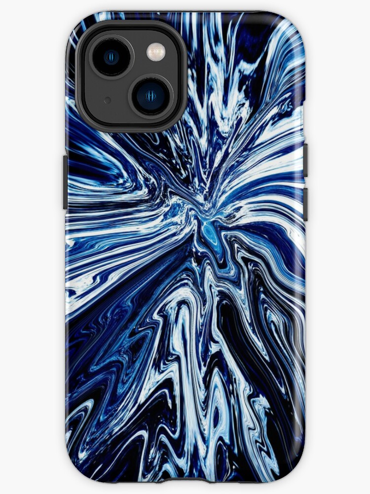 Thumbnail 1 of 4, iPhone Case, Abstract Dark Blue Marbling liquid art designed and sold by Butterfly-Dream.
