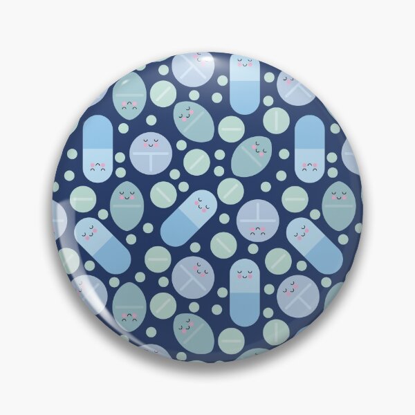Item preview, Blue happy pills pattern designed and sold by Eenig.