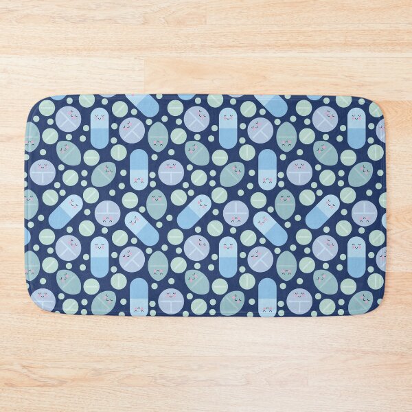 Item preview, Blue happy pills pattern designed and sold by Eenig.