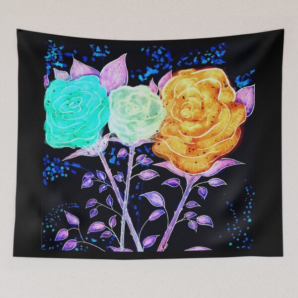 Item preview, Bright Floral roses painting designed and sold by horseaddicted.