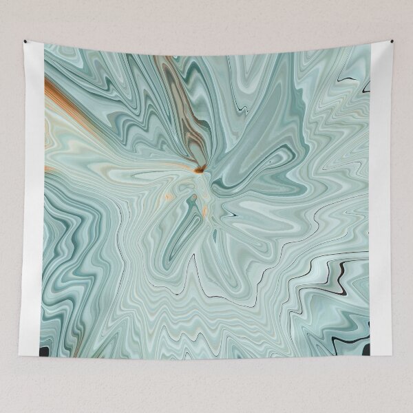 Item preview, Abstract Light white blue Marbling liquid art designed and sold by Butterfly-Dream.