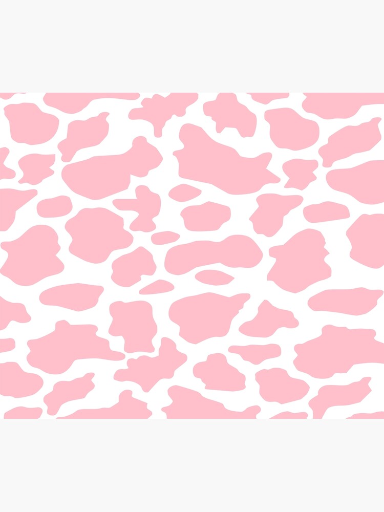 Discover Light Soft Baby Pink Cow Spots Cow Print with White Background Premium Matte Vertical Poster