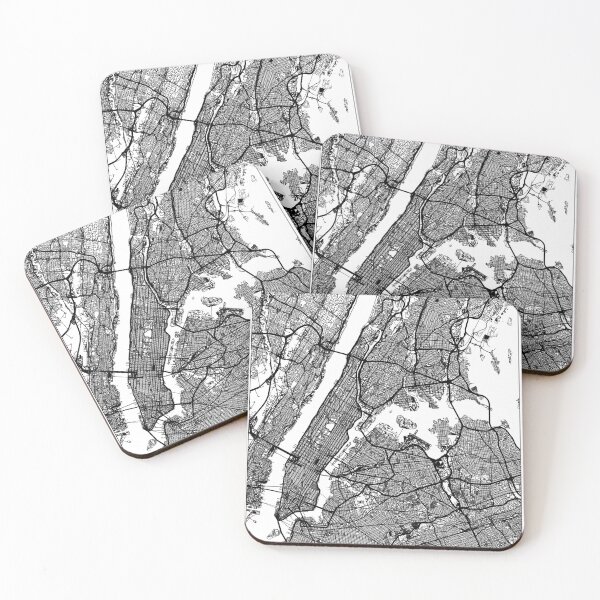 Item preview, Arte del mapa de la ciudad de Nueva York, Nueva York (blanco) designed and sold by HawkstoneDesign.