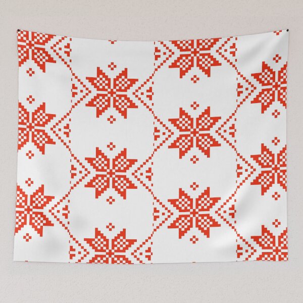 Item preview, Christmas snowflake buffalo plaid , Red & white designed and sold by Patternsonly.