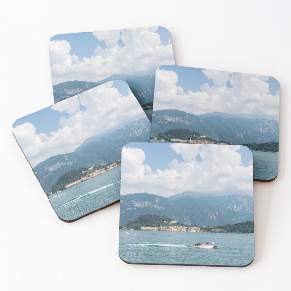 Item preview, Powerboating Across Lake Como - White Boat and Bellagio Village designed and sold by Georgia Mizuleva.