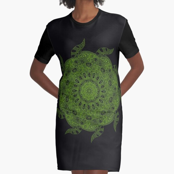 Halloween Mandala Madness Graphic T-Shirt Dress