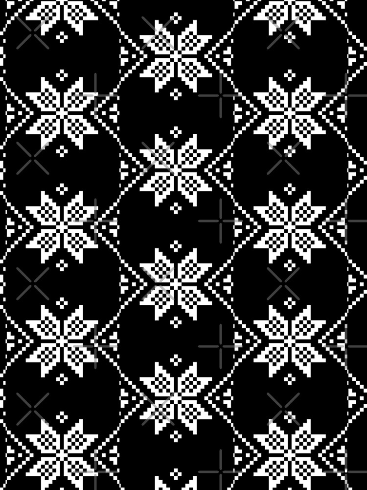 Aperçu 5 sur 5. Robe trapèze avec l'œuvre Christmas snowflake buffalo plaid , black & white créée et vendue par Patternsonly.