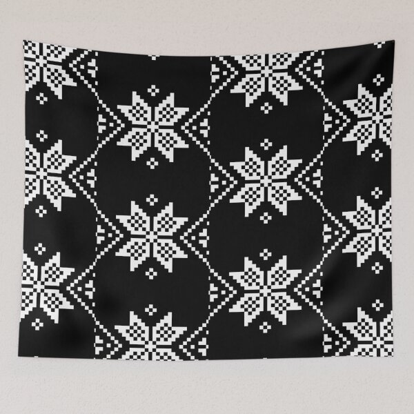 Item preview, Christmas snowflake buffalo plaid , black & white designed and sold by Patternsonly.