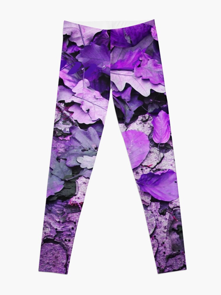 Alternate view of Leaves and bark in purple - the little beauties of nature Leggings