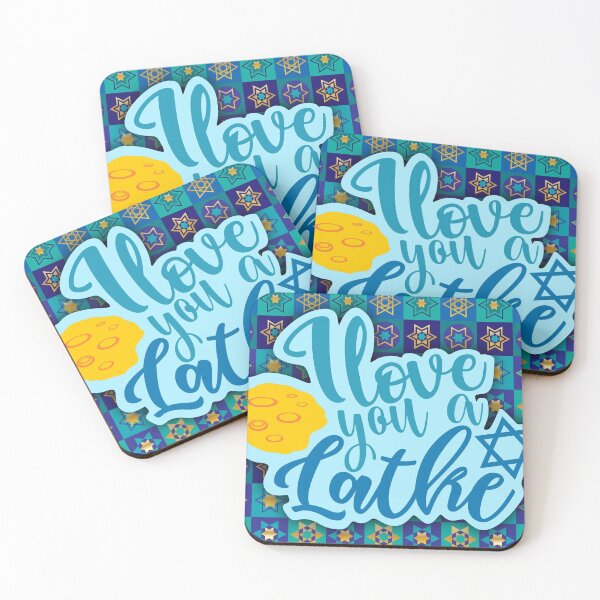 Item preview, I Love You A Latke Star Of David All Over Print Blue Gold Happy Hanukkah designed and sold by Sunny Collections.