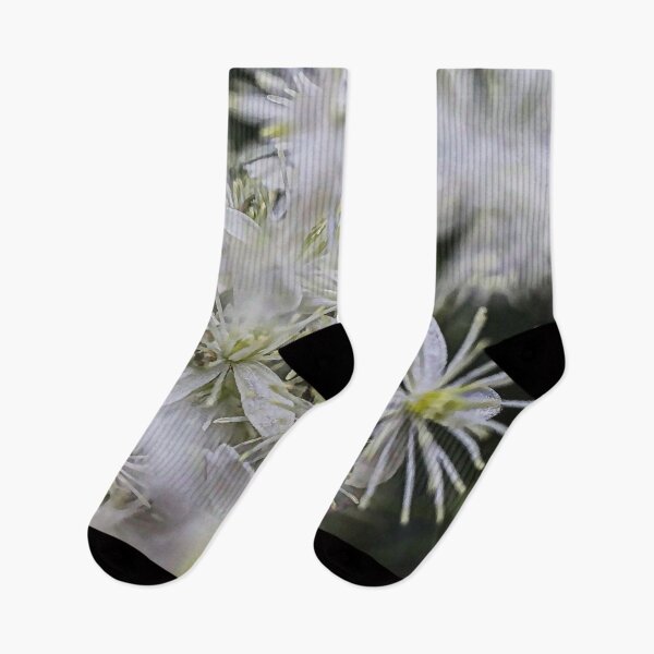 Item preview, White Old Man's Beard (Clematis vitalba) Macro Flowers Cool Floral Gifts designed and sold by r-silver.