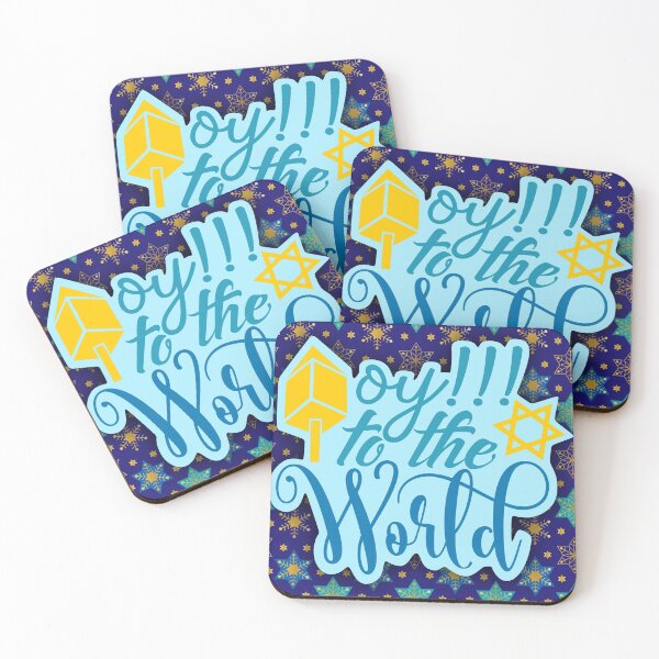 Item preview, Oy To The World Star Of David All Over Print Gold Blue Happy Hanukkah designed and sold by Sunny Collections.