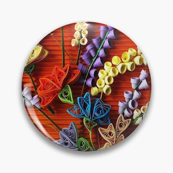 Item preview, Carnations and lavender paper flowers, quilled flowers on red background (THIS IS A PRINT) designed and sold by folkyouall.