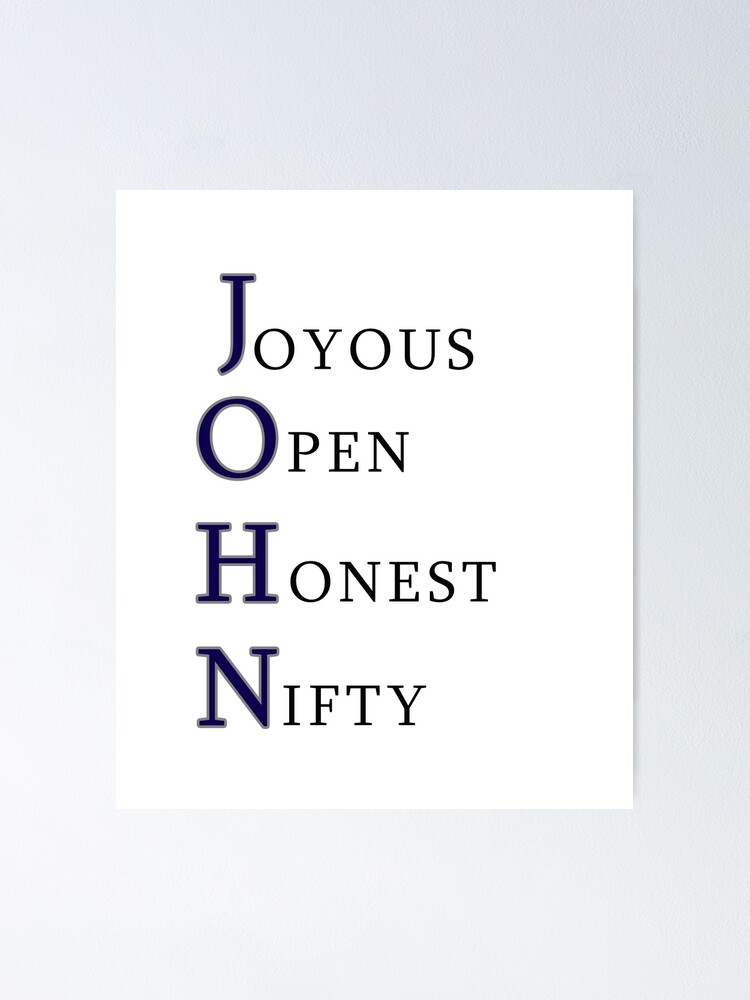 "John meaning letter by letter" Poster by Naboulsi99 Redbubble