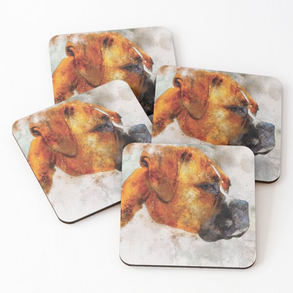 Item preview, Boxer dog watercolour digital portrait designed and sold by Gerald Waters.