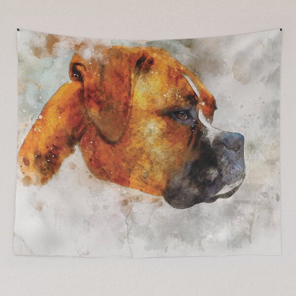 Item preview, Boxer dog watercolour digital portrait designed and sold by Gerald Waters.