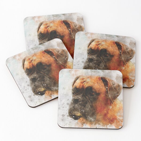 Item preview, Boxer dog watercolour digital portrait designed and sold by Gerald Waters.