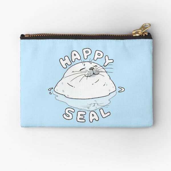 Happy Ringed Seal Zipper Pouch