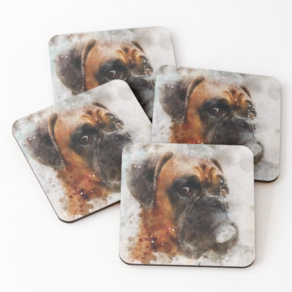 Item preview, Boxer dog watercolour digital portrait designed and sold by Gerald Waters.