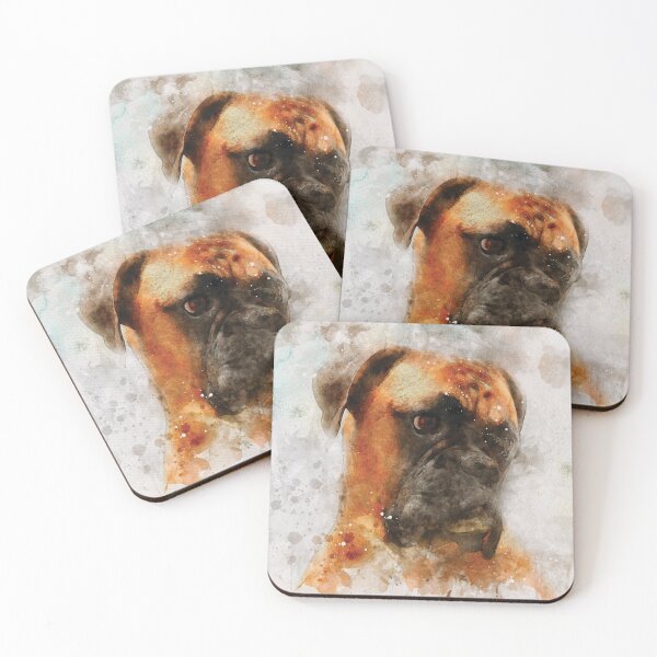Item preview, Boxer dog watercolour digital portrait designed and sold by Gerald Waters.