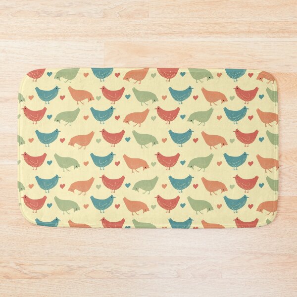 Item preview, Chicken and Hearts Pattern - Yellow designed and sold by Kittys-Art.