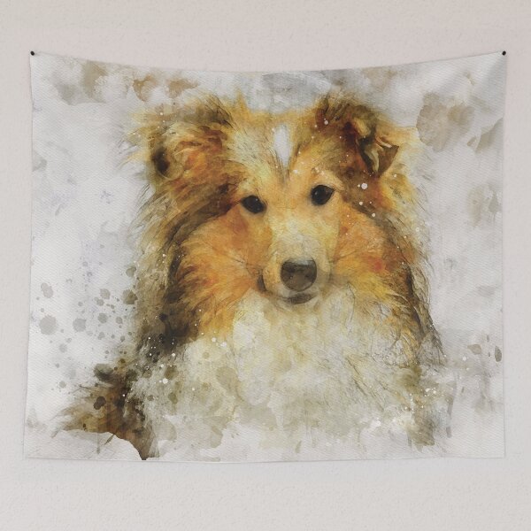 Item preview, Collie dog watercolour digital portrait designed and sold by Gerald Waters.