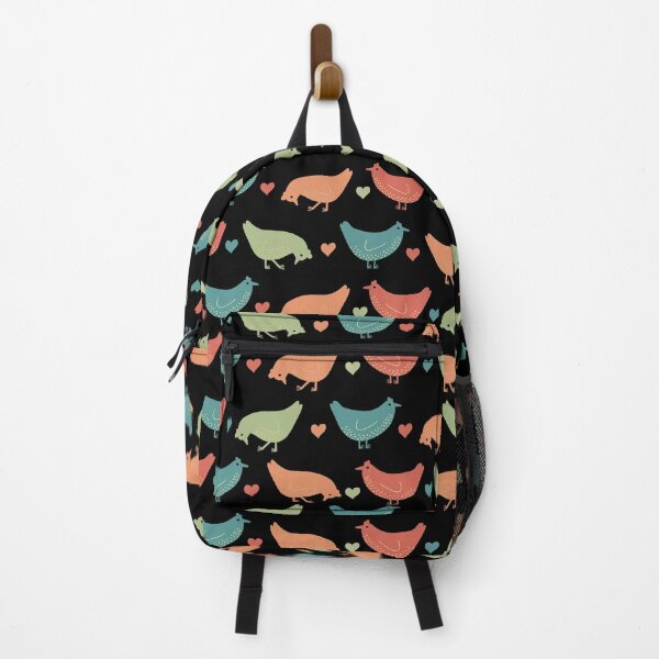 Item preview, Chicken and Hearts Pattern - Black designed and sold by Kittys-Art.