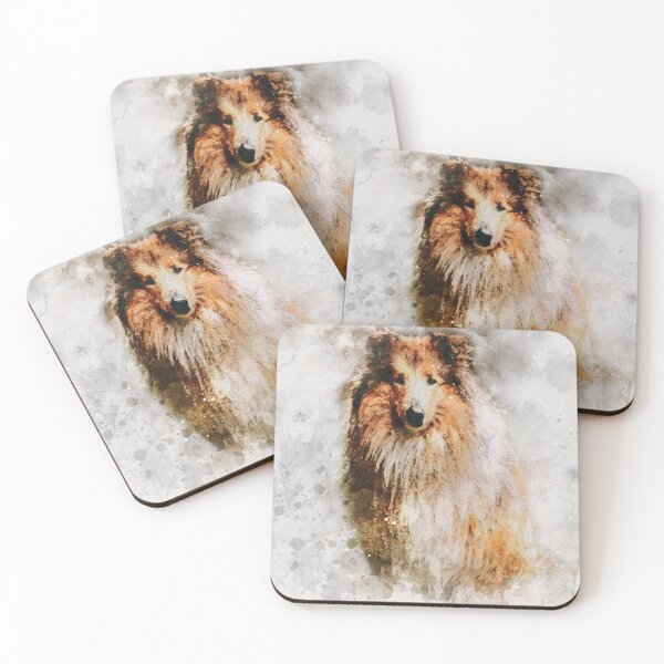Item preview, Collie dog watercolour digital portrait designed and sold by Gerald Waters.
