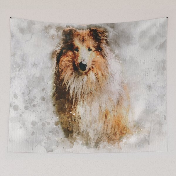 Item preview, Collie dog watercolour digital portrait designed and sold by Gerald Waters.