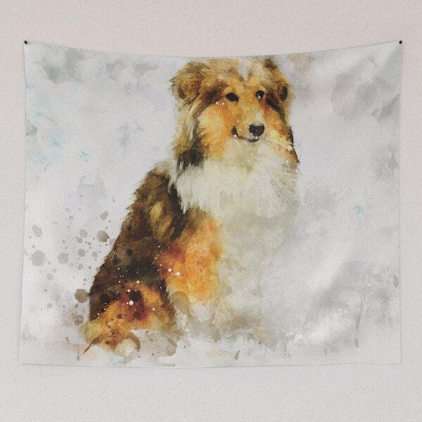 Item preview, Collie dog watercolour digital portrait designed and sold by Gerald Waters.