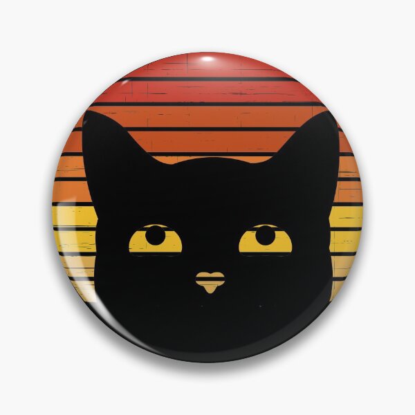 Item preview, Black Cat Head Design Retro Vintage Black Cat Design Sarcastic Cat designed and sold by enjoytheshirt.