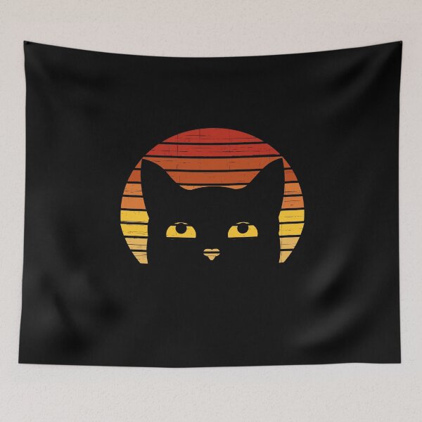 Item preview, Black Cat Head Design Retro Vintage Black Cat Design Sarcastic Cat designed and sold by enjoytheshirt.