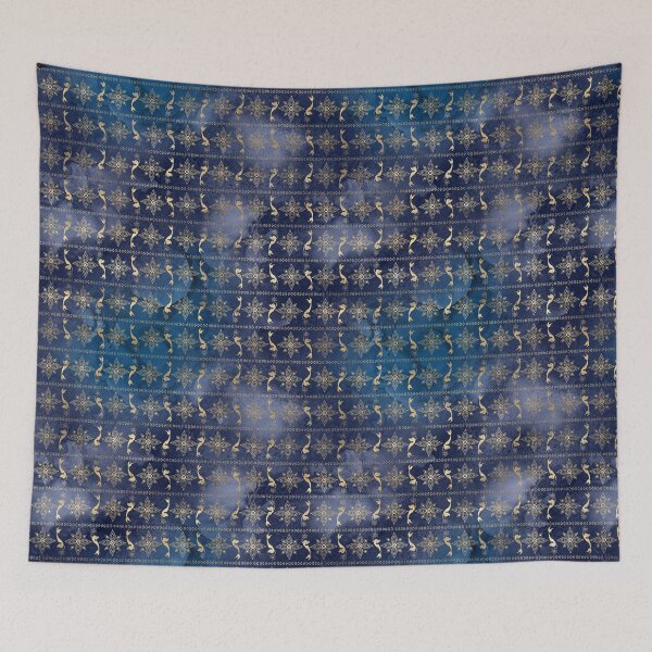 Item preview, Gold and blue mermaid and flower design designed and sold by AnnieHochmann.