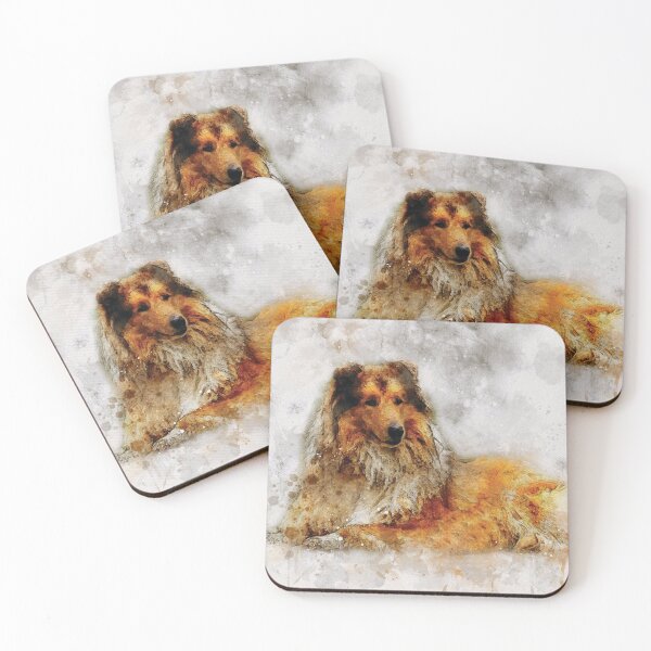 Item preview, Collie dog watercolour digital portrait designed and sold by Gerald Waters.