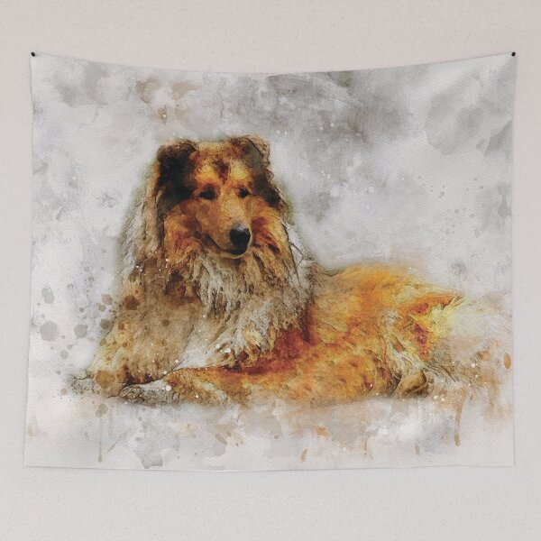 Item preview, Collie dog watercolour digital portrait designed and sold by Gerald Waters.