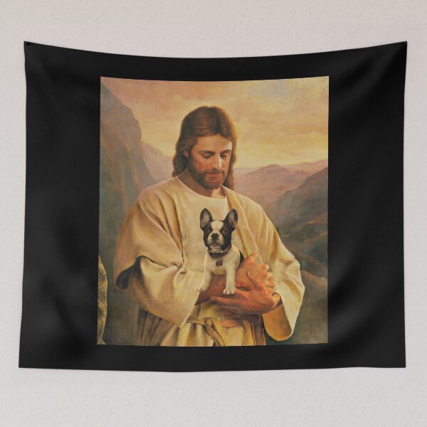 Item preview, funny jesus and frenchie dog lover gift designed and sold by abiabo.