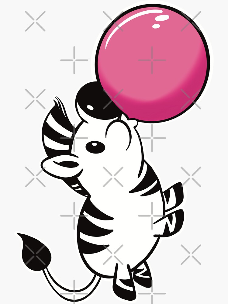 "Zebra Bubble Gum Sticker" Sticker by NarwhalArt Redbubble