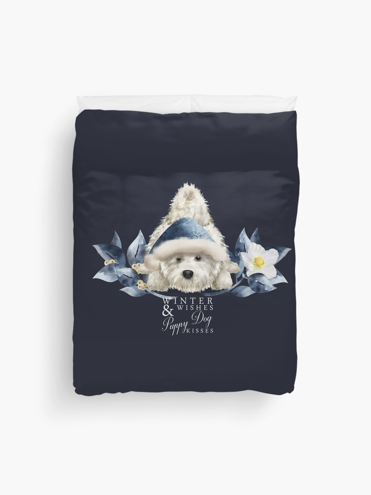 westie christmas duvet cover