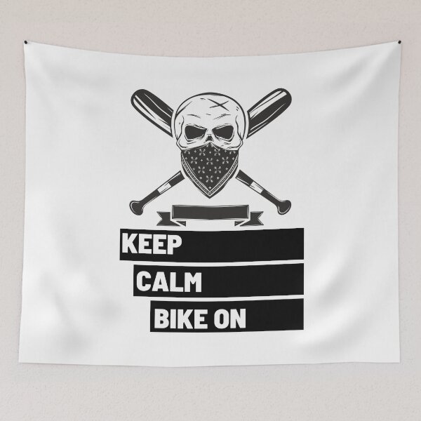 Item preview, Keep Calm Bike on Black Skull 1 designed and sold by kyds.