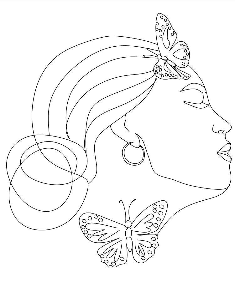 Female Silhouettes Printable for Coloring Pages and Crafts