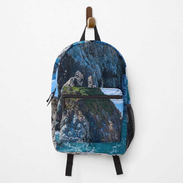 Item preview, Beautiful shot of strong sea waves hitting on the cliff designed and sold by ThebestArtshop.
