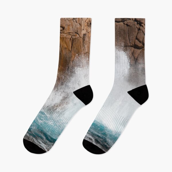 Item preview, Beautiful shot of strong sea waves hitting on the cliff  designed and sold by ThebestArtshop.
