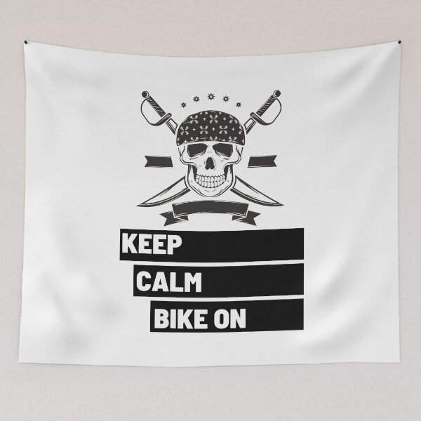 Item preview, Keep Calm Bike on Black Skull 3 designed and sold by kyds.
