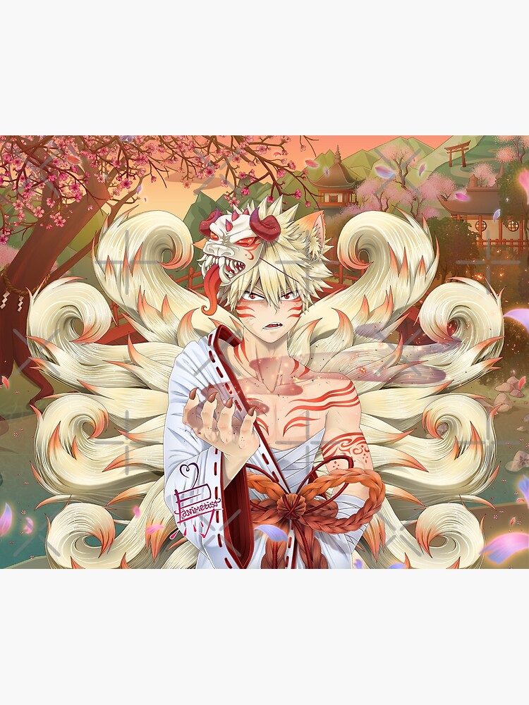 "Bakugou Kitsune Fox Demon Boku no Hero Academia" Canvas Print by