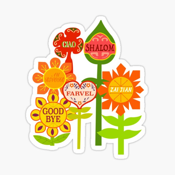 It's A Small World Goodbye Room Flowers Sticker