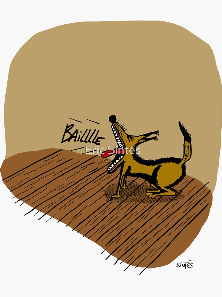 "Dog Yawning Drawing" Sticker for Sale by ericsintes Redbubble