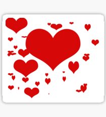Red hearts for love pattern Sticker