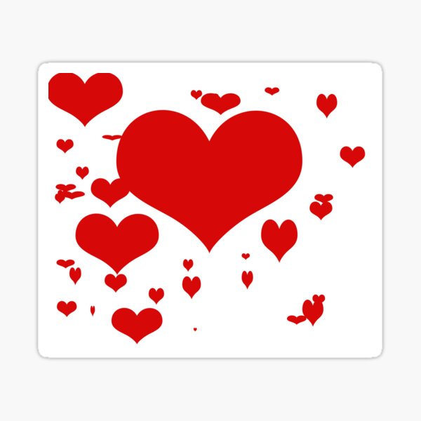 Red hearts for love pattern  Sticker